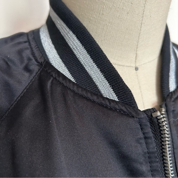 Vans Black Satin Bomber Jacket with Star Embroidery, Small - Picture 9 of 12